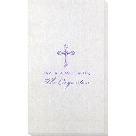 Religious Cross Bamboo Luxe Guest Towels